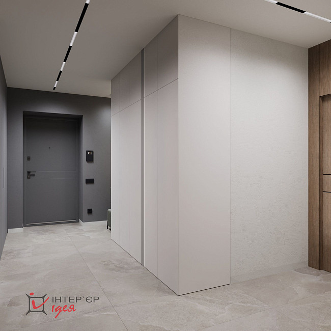 Прихожая 13,5 м2 в стиле своевременный минимализм