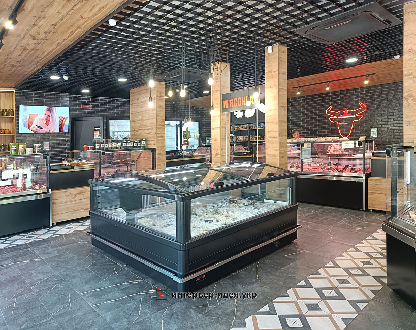 Реализация дизайна интерьера магазина &quot;Мясокрай&quot; в Смеле