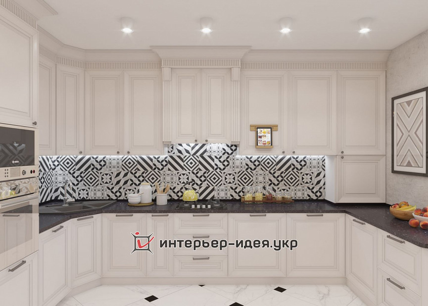 Сочетание контрастов в кухне-столовой