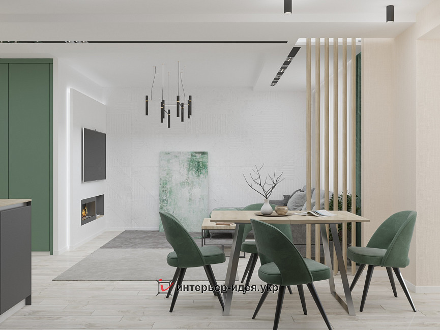 Большая просторная кухня-студия