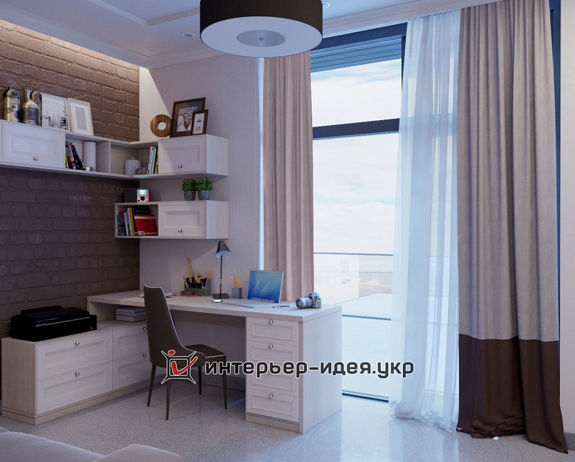Дизайн лаконичного частного кабинета-гостевой