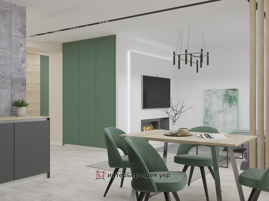 Большая просторная кухня-студия