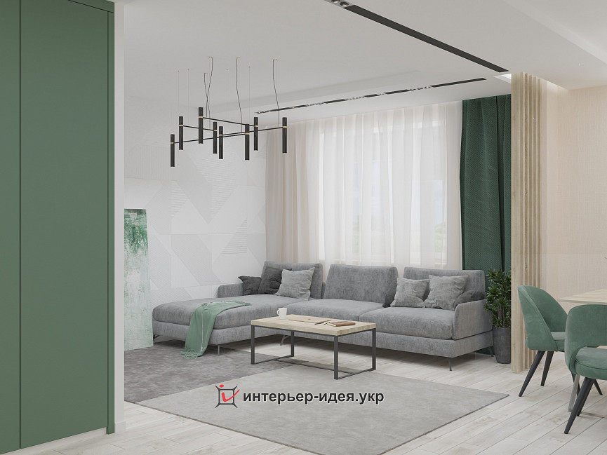 Большая просторная кухня-студия