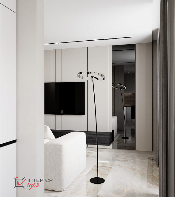 Гостиная в стиле минимализм, 15 м2