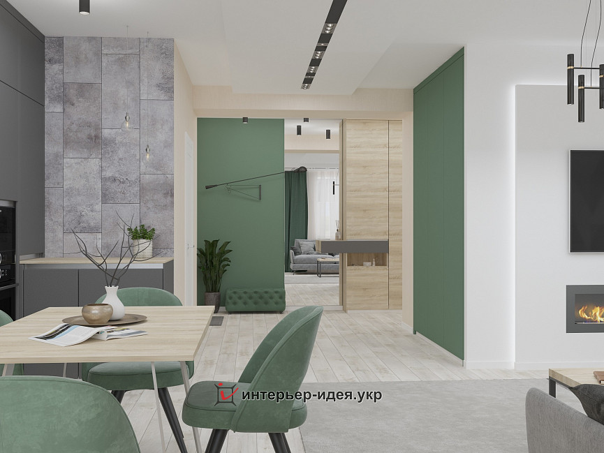 Большая просторная кухня-студия