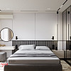 Современный минимализм в спальне 14 м2 с террасой