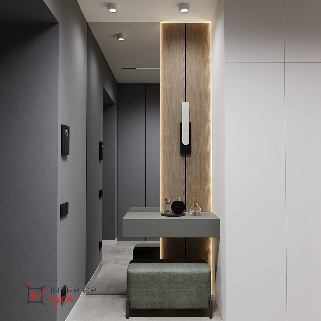 Прихожая 13,5 м2 в стиле своевременный минимализм