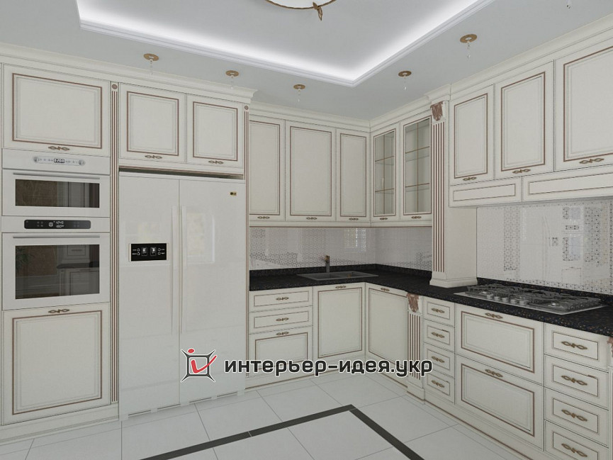 Дизайн кухни и столовой зоны в классическом стиле