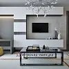 Дизайн гостиной в сером цвете с нежно-лимонным акцентом