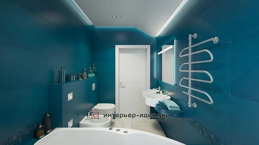 Дизайн ванной цвета аквамарин, г. Моршин, Львовской обл.