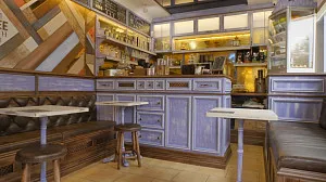 Кафе Coffee Clatch в центре Черкасс. Визуализация проекта
