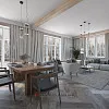 Кухня-гостиная в стиле кантри