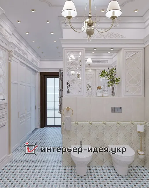 Дизайн просторного санузла с сауной