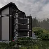 Дизайн фасада гостиницы в стиле шале