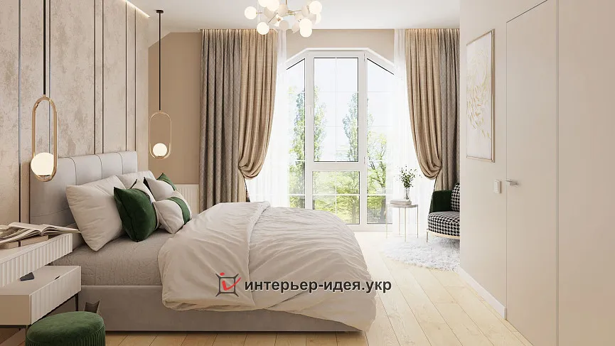Мастер спальня 23 кв.м в частном доме