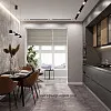 Теплый интерьер кухни в персиковых оттенках