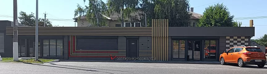 Реализация дизайна фасада магазина &quot;Мясокрай&quot; в г. Смела